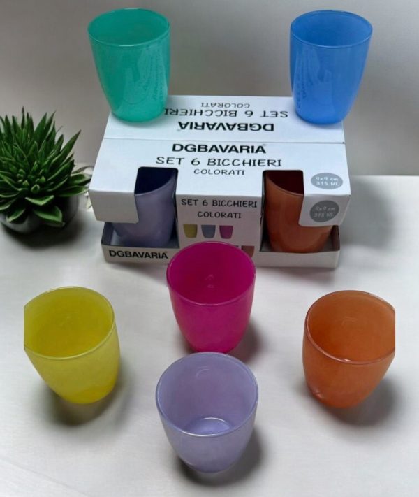 Set bicchieri colorati , Set bicchieri colorazione pastello
